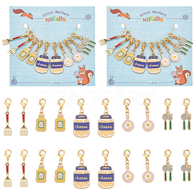Tableware Theme Pendant Stitch Markers HJEW-AB00373-1