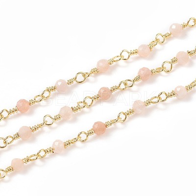 Natural Sunstone Handmade Beaded Chains CHC-K008-A08-1