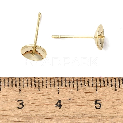 Brass Studs Earrings Finding KK-K383-01E-G-1