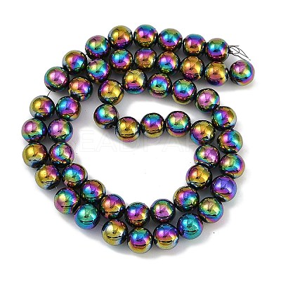 Electroplated Synthetic Magnetic Hematite Beads Strands G-G174-L01-02-1