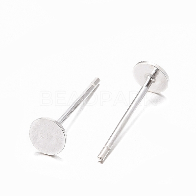 925 Sterling Silver Flat Pad  Stud Earring Findings STER-K167-045C-S-1