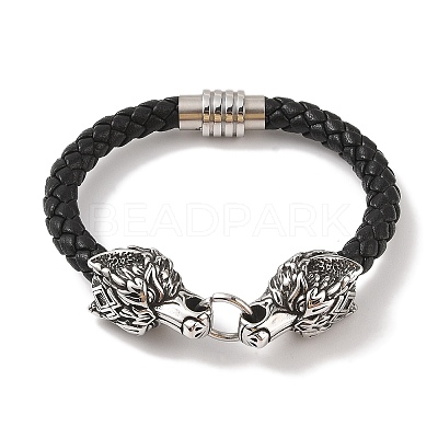 Braided Microfiber Leather Cord Bracelets BJEW-B096-19A-1