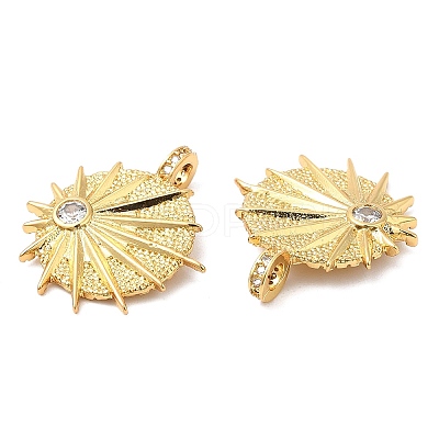 Brass Micro Pave Cubic Zirconia Pendants KK-P236-03G-1