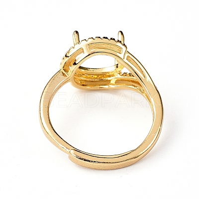 Adjustable Brass Solitaire Ring Settings KK-L193-02G-1