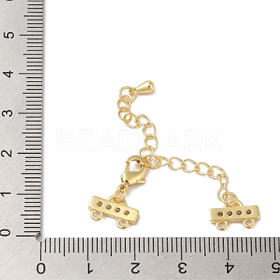 Brass Micro Pave Cubic Zirconia Chain Extender KK-L216-004C-G-1