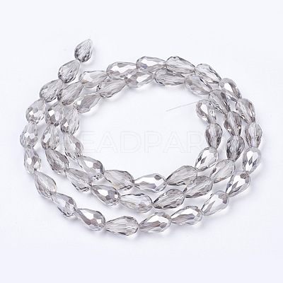 Electroplate Glass Beads Strands X-EGLA-D015-15x10mm-34-1
