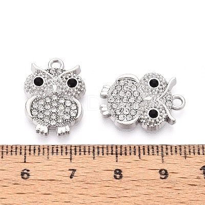 Rack Plating Alloy and Rhinestone Pendants PALLOY-T092-19P-1