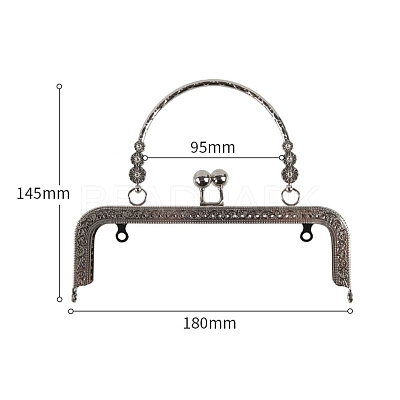 Alloy Kiss Lock Purse Frame Handle PW-WG82AEE-15-1