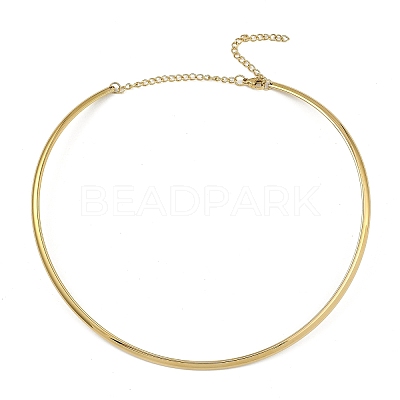 PVD Vacuum Plating 202 Stainless Steel Wire Choker Necklaces with Clasps NJEW-H011-10G-1