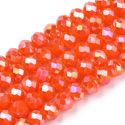Electroplate Glass Beads Strands EGLA-A034-P6mm-B23-1