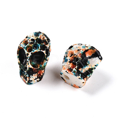 Spray Painted Resin Beads Strands RESI-N041-01D-1