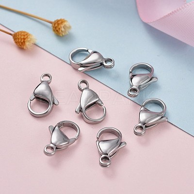 Tarnish Resistant 304 Stainless Steel Lobster Claw Clasps X-STAS-AB15-1