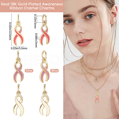 8Pcs 2 Style Brass Enamel Charms KK-BBC0020-37-1