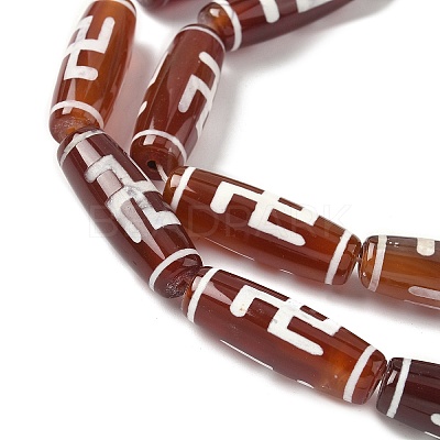 Rice Shape Tibetan Style dZi Beads Strands G-A269-A16-01-1