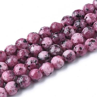 Natural Sesame Jasper/Kiwi Jasper Bead Strands G-R346-8mm-28-1