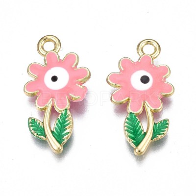 Rack Plating Alloy Enamel Pendants ENAM-S126-144E-1