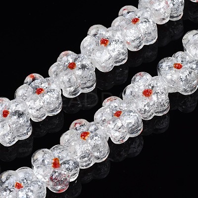 Transparent Handmade Bumpy Lampwork Beads Strands LAMP-S194-022G-1