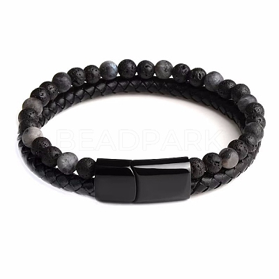 Natural Lava Rock Beaded Bracelets PW24070699879-1