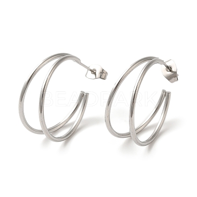 Non-Tarnish 304 Stainless Steel Moon Stud Earrings for Women EJEW-Z066-10P-1