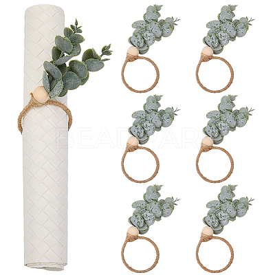 6Pcs PVC Leaf Napkin Rings AJEW-GF0011-03B-1