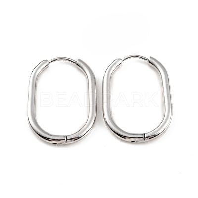 Non-Tarnish 304 Stainless Steel Oval Hoop Earrings EJEW-M218-02C-P-1