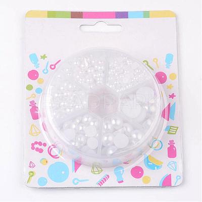 1Box ABS Plastic Imitation Pearl Dome Cabochons SACR-JP0001-09-1