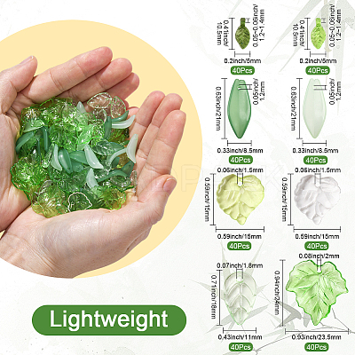 320Pcs 8 Styles Transparent Acrylic Pendants OACR-SC0002-49-1