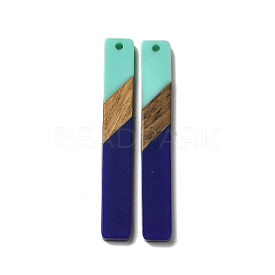 Opaque Resin & Walnut Wood Big Pendants RESI-D060-C-04-1