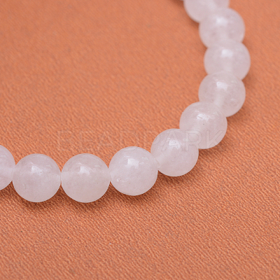 Round Natural White Jade Bead Strands G-R345-4mm-06-1
