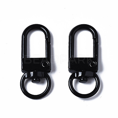 Spray Painted Eco-Friendly Alloy Swivel Snap Hooks Clasps PALLOY-T080-02A-NR-1