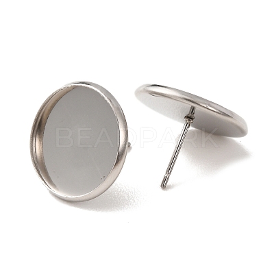 201 Stainless Steel Stud Earring Settings SA-CBAB174-01P-C-1