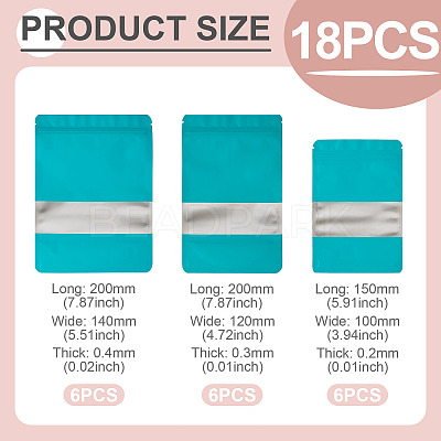 18Pcs 3 Styles PE Resealable Bags with Window OPP-TAD0001-01G-1