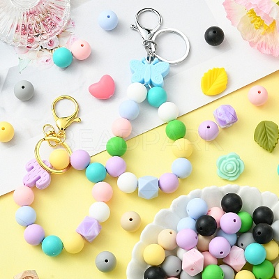 DIY Silicone Beaded Keychain Making Kit DIY-YW0008-62-1