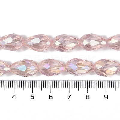 Transparent Electroplate Glass Beads Strands EGLA-N013-T8mm-B18-1