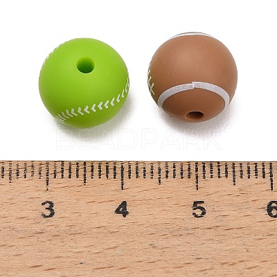Sports Theme Food Grade Eco-Friendly Silicone Beads SIL-T058-03M-01-1