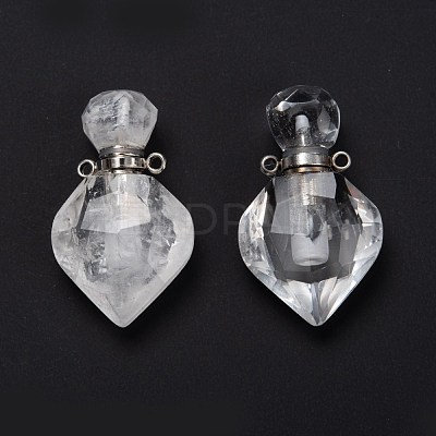 Natural Quartz Crystal Perfume Bottle Pendants G-D058-11P-03-1