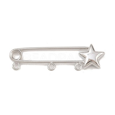 Star Brass Brooch Findings KK-Z132-01P-02-1
