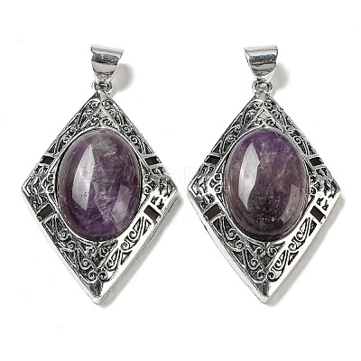 Natural Amethyst Big Pendants G-Z050-08B-1