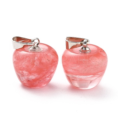 Cherry Quartz Glass Pendants G-Z022-01H-1