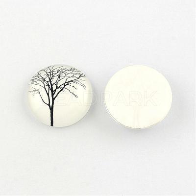 Glass Cabochons GGLA-Q041-25mm-DM-1
