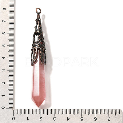 Cherry Quartz Glass Pointed Big Pendants G-P560-02R-07-1