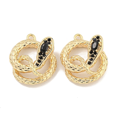 Brass Micro Pave Cubic Zirconia Pendants KK-S386-23G-01-1