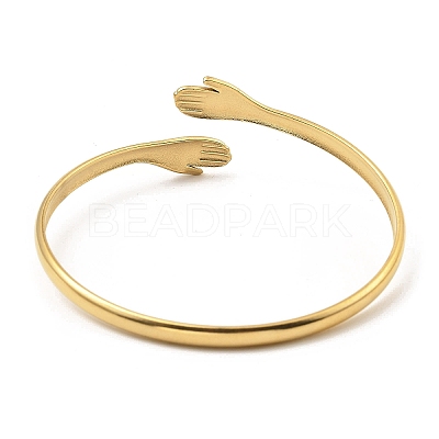 304 Stainless Steel Open Cuff Bangles BJEW-P302-01G-1