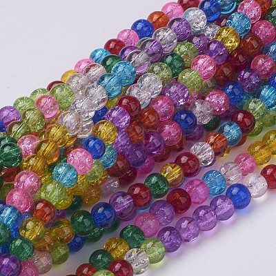 Crackle Glass Beads Strands GGM001-1