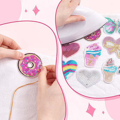 12Pcs 12 Styles Computerized Embroidery Cloth Iron On/Sew On Patches DIY-PH0023-24-1