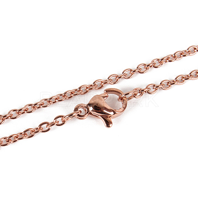 304 Stainless Steel Cable Chain Necklace Making STAS-P045-01-1