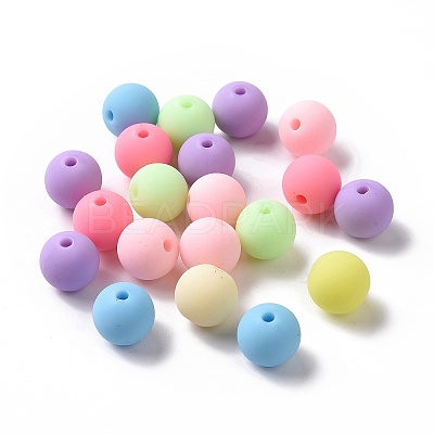 Spray Painted Acrylic Beads OACR-E009-04A-1