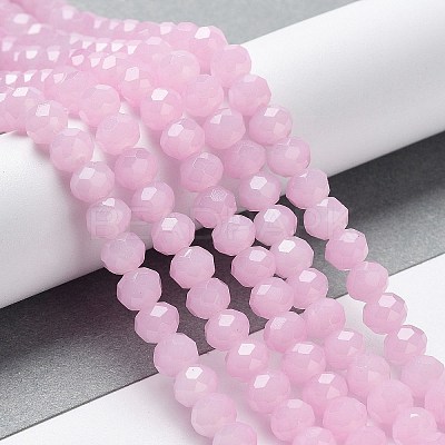 Baking Paint Imitation Jade Glass Bead Strands DGLA-A034-J6MM-A26-1