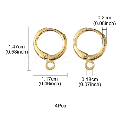 Brass Huggie Hoop Earring Findings KK-YW0001-51-1