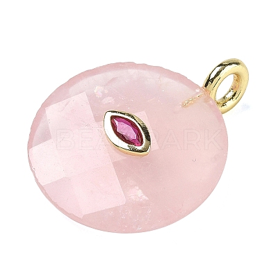 Natural Rose Quartz Faceted Pendants G-A287-02G-12-1